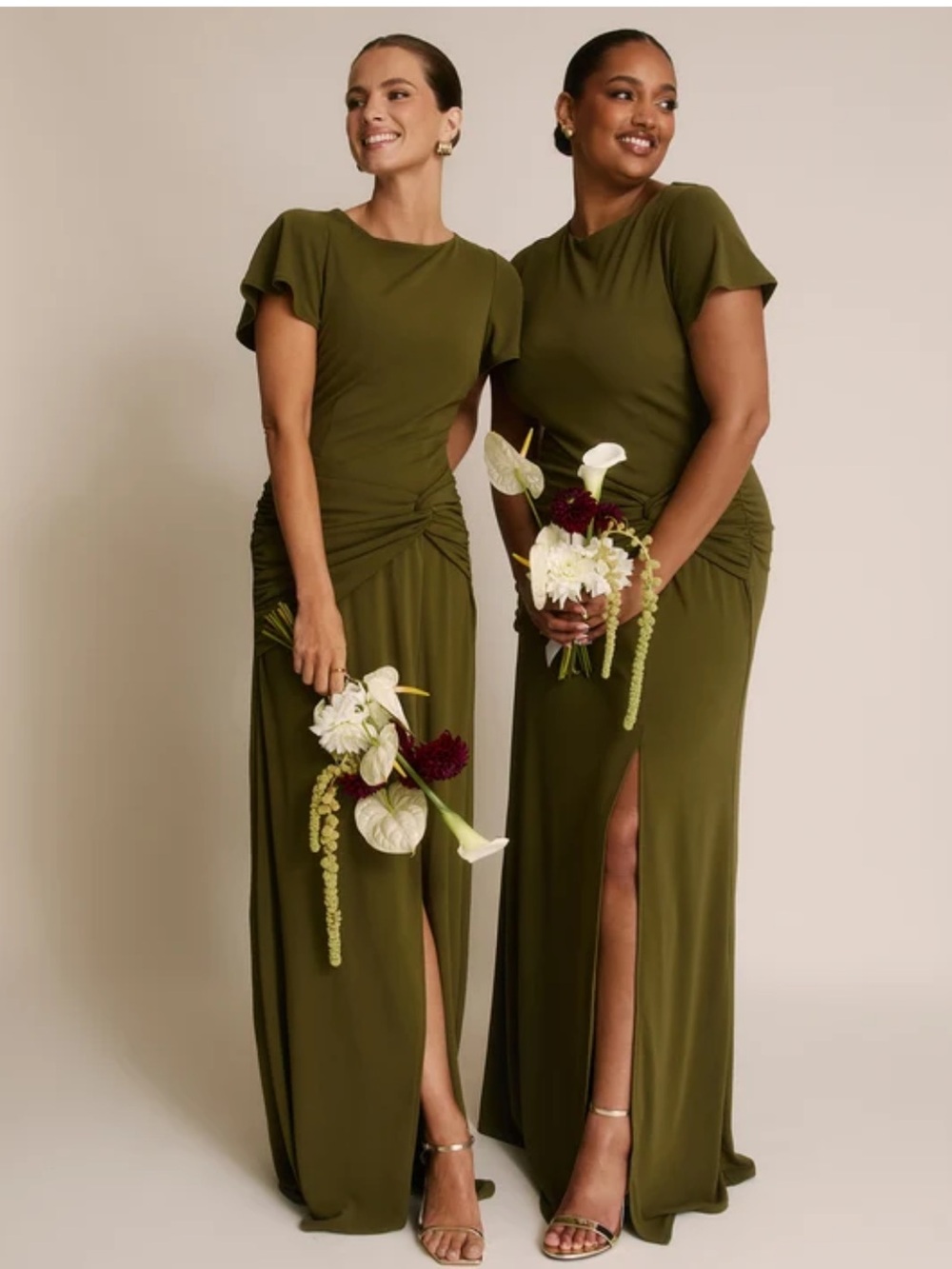 Six Stories FLEUR
Flutter Sleeve Stretch Sculpt Bridesmaid Dress - Fern Green